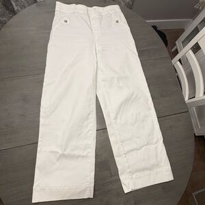 Spanx White Wide-Leg Crop Pants